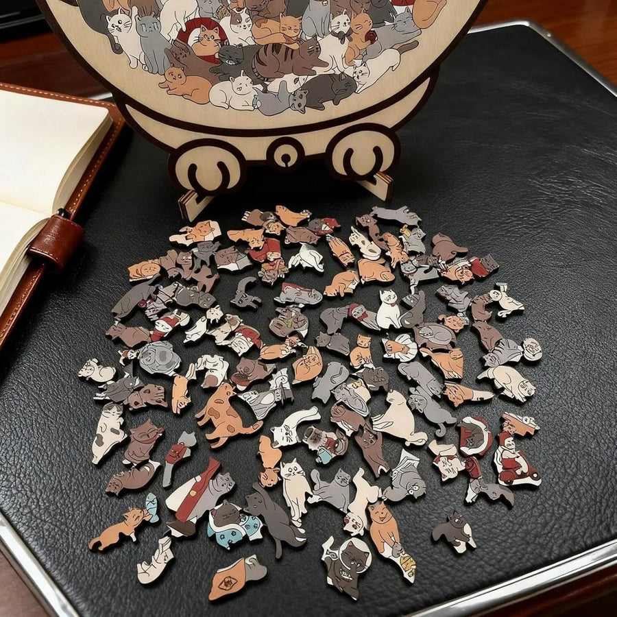 135-Piece Wooden Cat Puzzle