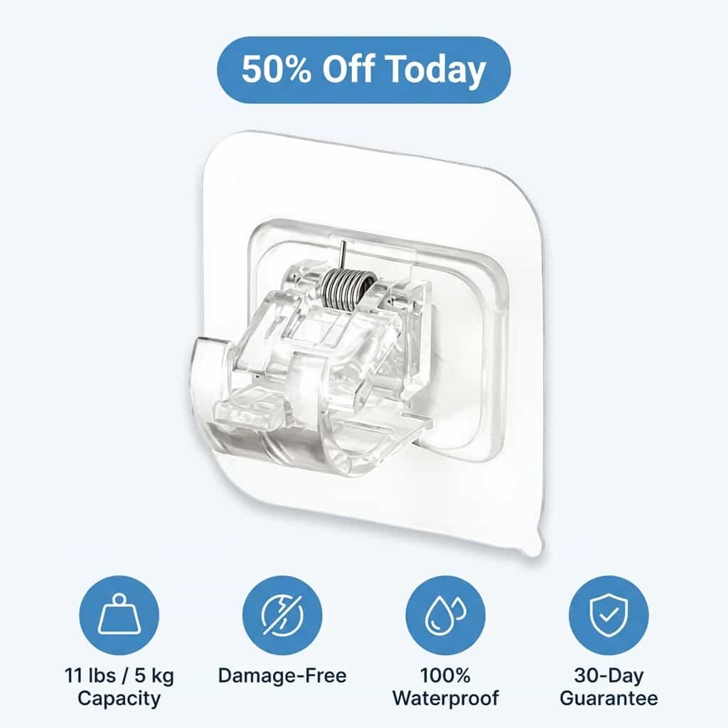 Damage-Free Adhesive Wall Hooks