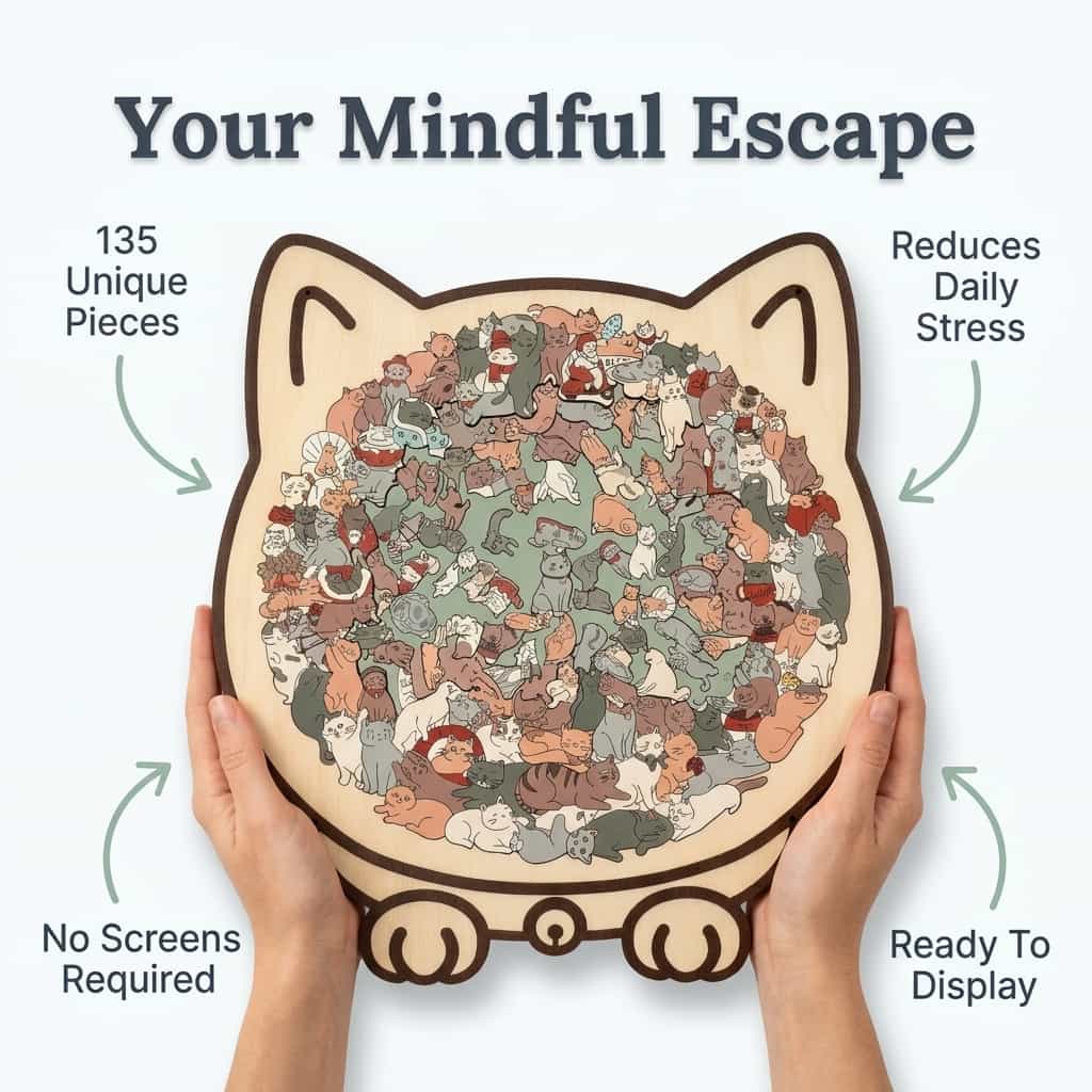 135-Piece Wooden Cat Puzzle