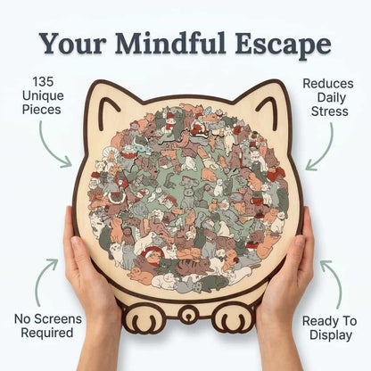 135-Piece Wooden Cat Puzzle
