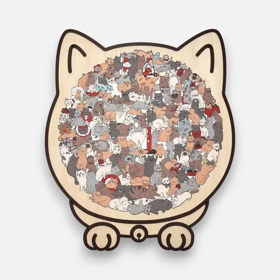 135-Piece Wooden Cat Puzzle