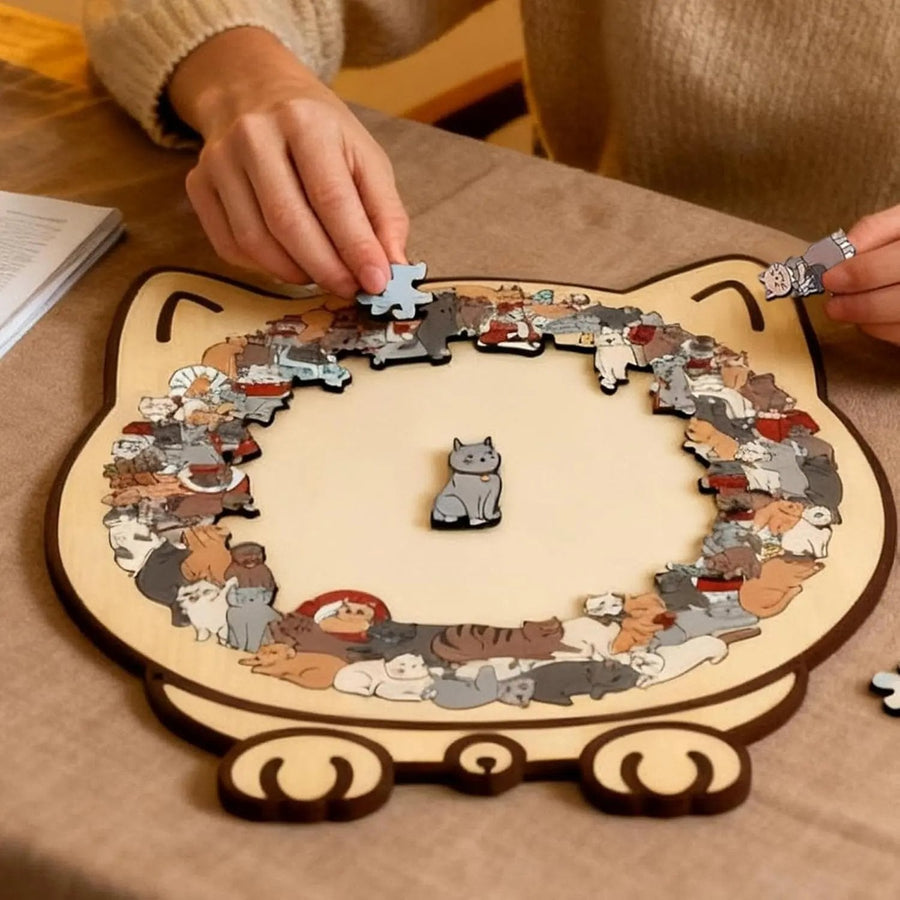 135-Piece Wooden Cat Puzzle