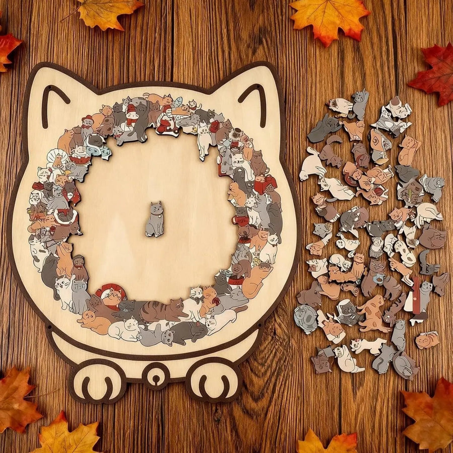 135-Piece Wooden Cat Puzzle