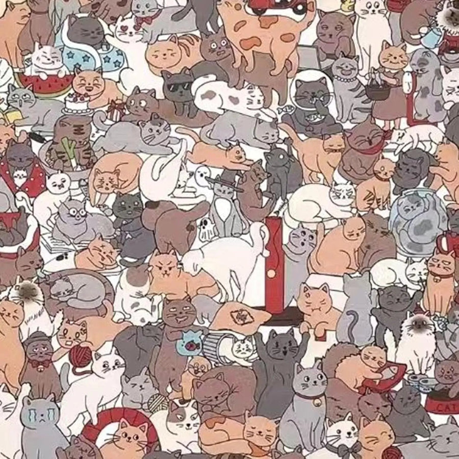 135-Piece Wooden Cat Puzzle