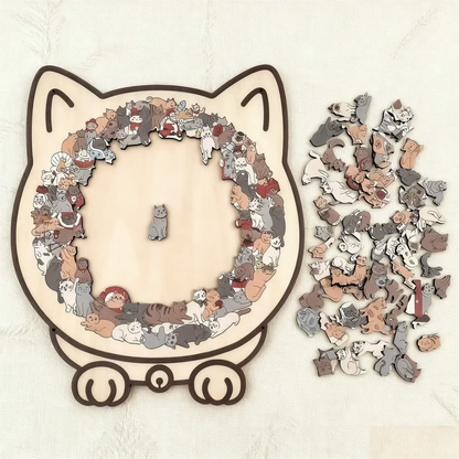 135-Piece Wooden Cat Puzzle