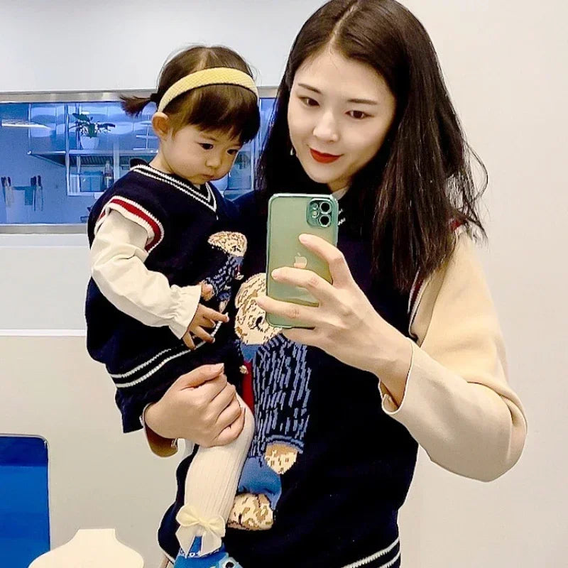 Bear Knit Family Vest