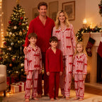 Red Bow Satin Family Pajamas