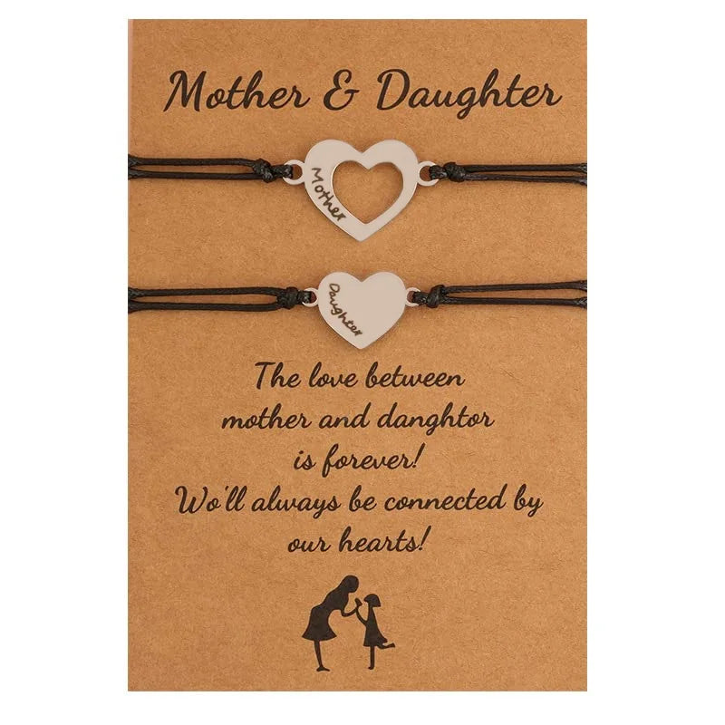 Rope Heart Mother & Daughter Bracelet Set