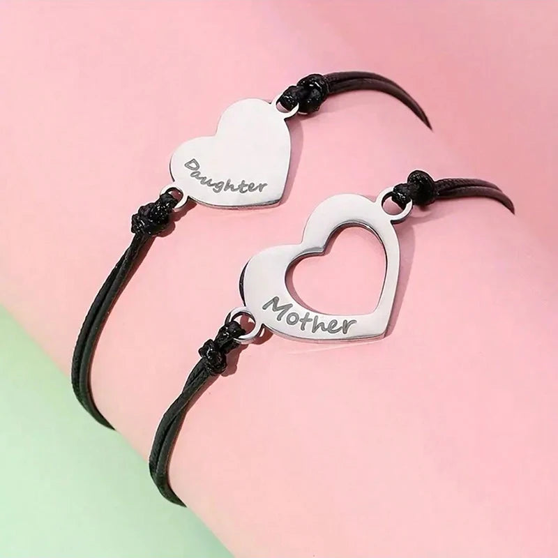 Rope Heart Mother & Daughter Bracelet Set