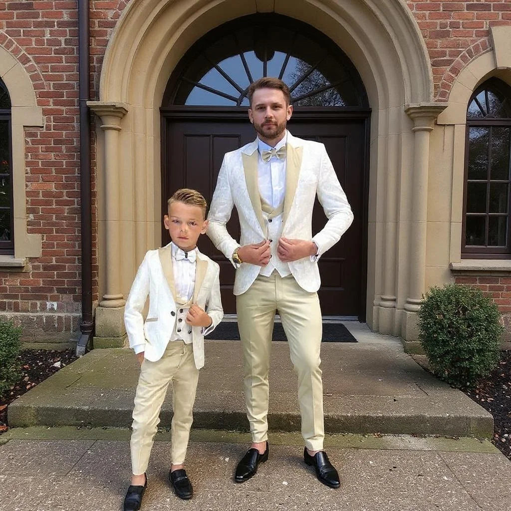 Floral Tuxedo Father & Son Suit