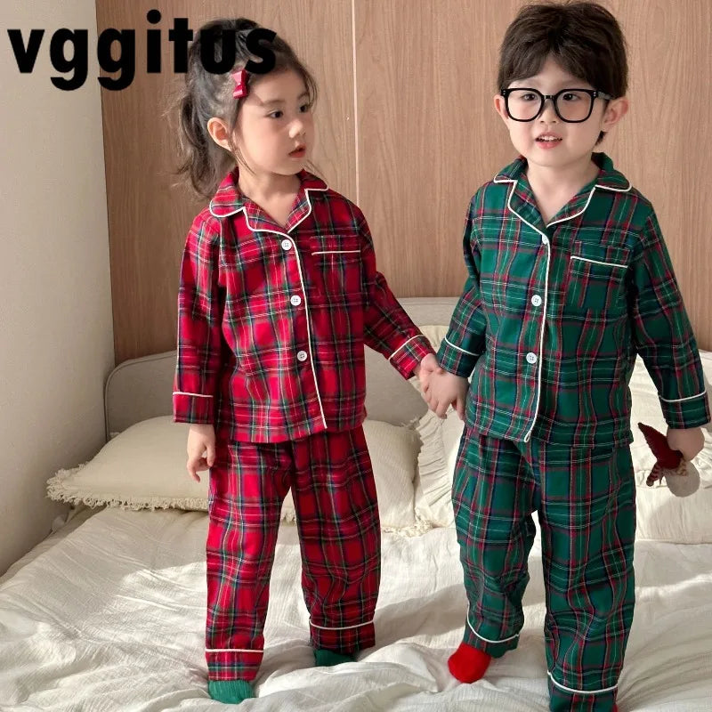 Holly Plaid Kids' Pajama Set