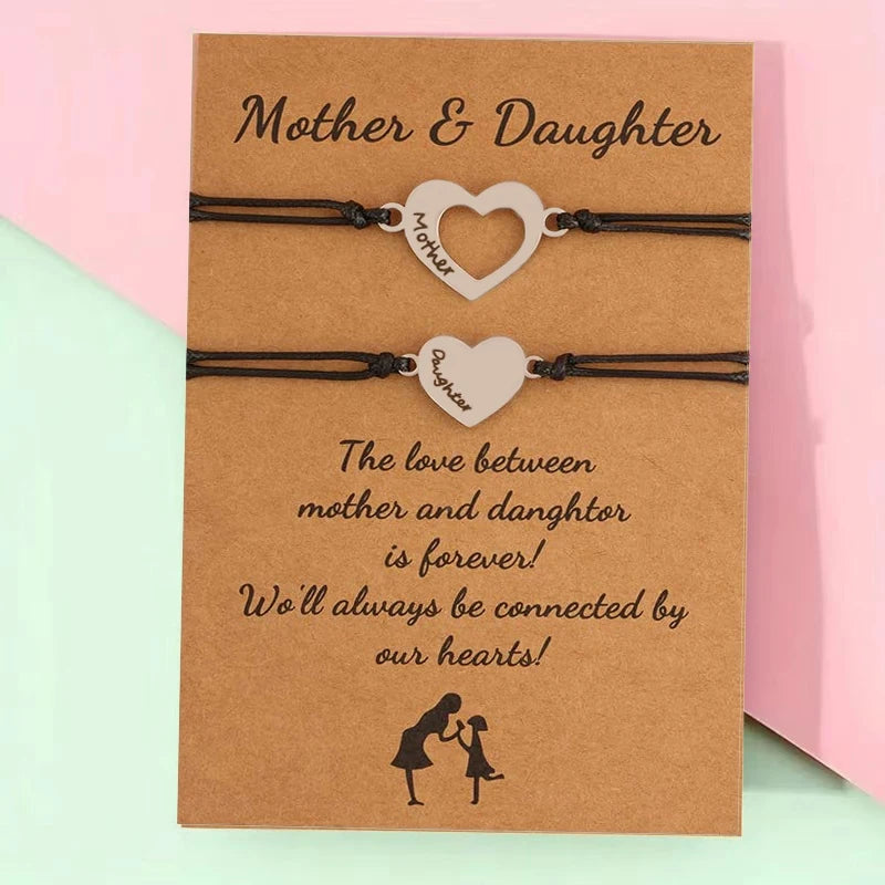 Rope Heart Mother & Daughter Bracelet Set