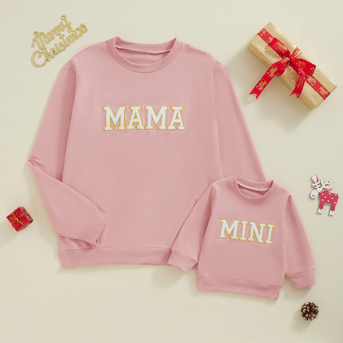 Embroidered Letter Mommy & Me Sweatshirt