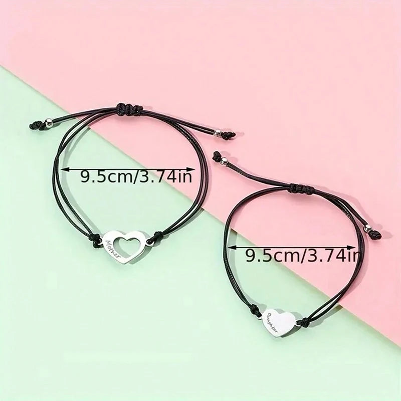Rope Heart Mother & Daughter Bracelet Set