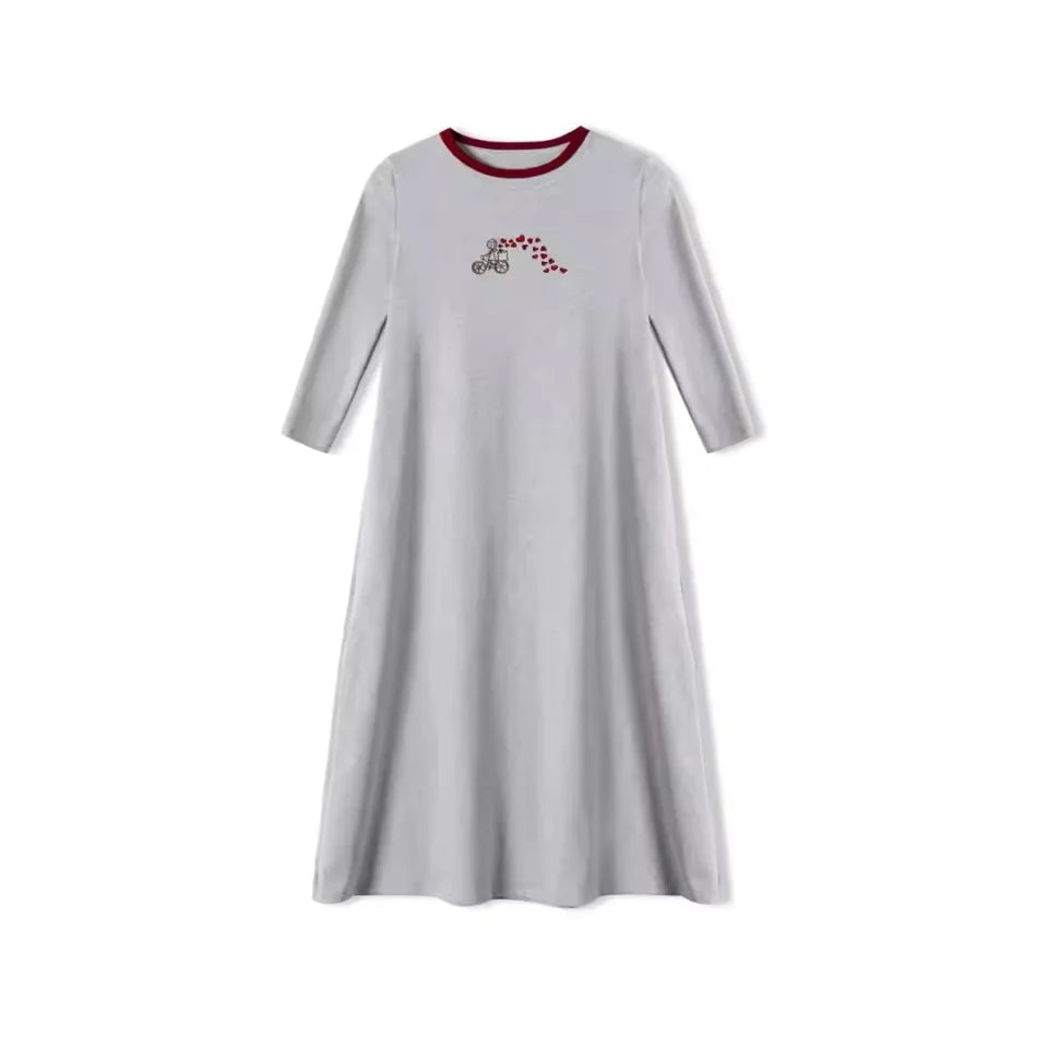 Embroidered Cotton Girls' Nightgown Set