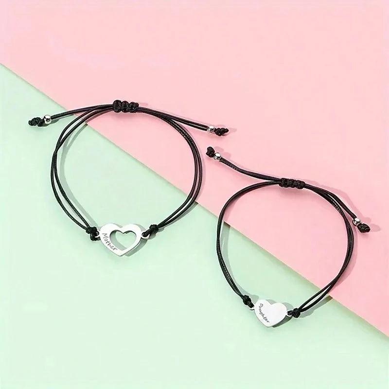 Rope Heart Mother & Daughter Bracelet Set