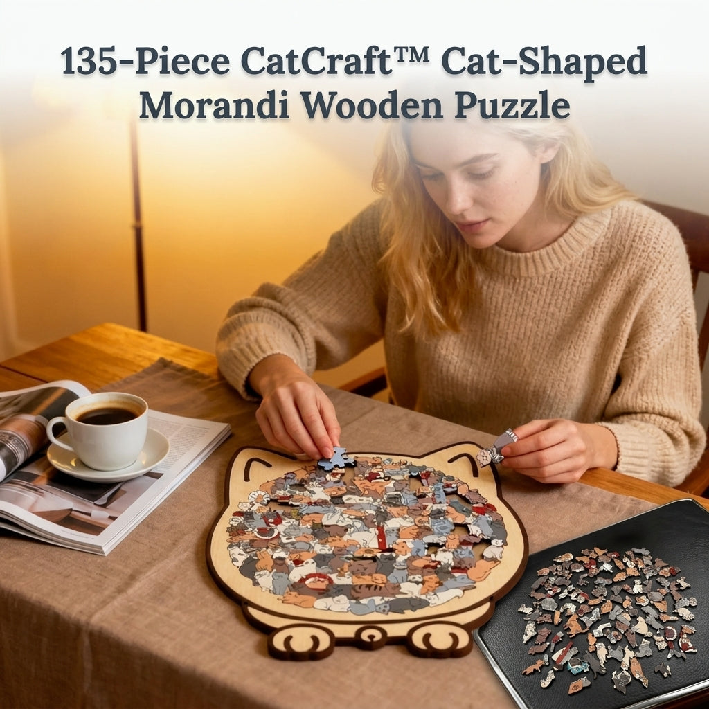 135-Piece Wooden Cat Puzzle