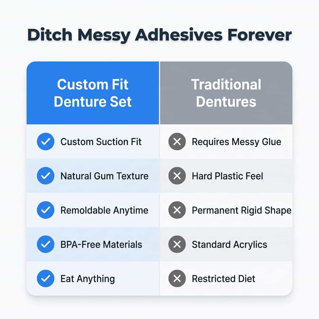 Adhesive-Free Fit Denture Set