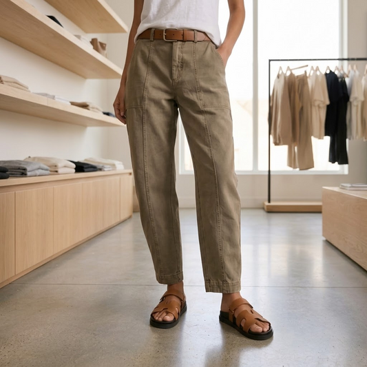 High-Waist Tapered Utility Pants
