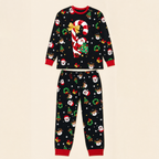 Gingerbread Family Christmas Pajamas - flat lay of top and trousers