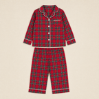 Holly Plaid Kids Pajama Set - flat lay of top and trousers