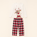Midnight Deer Family Christmas Pajamas - flat lay of top and trousers