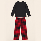 Cabin Plaid Family Christmas Pajamas - flat lay, back