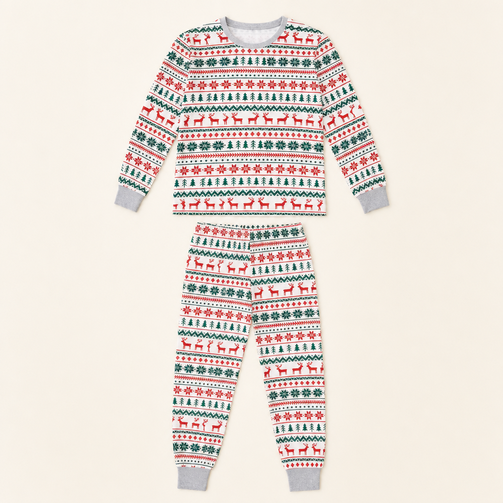 Holiday Home Family Pajama Set - flat lay, front