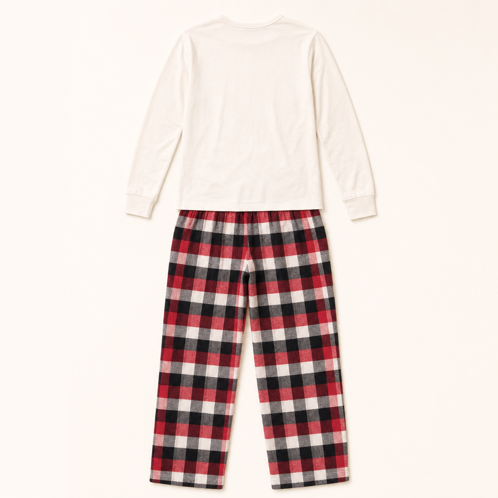 Winter Elk Family Loungewear - flat lay, back