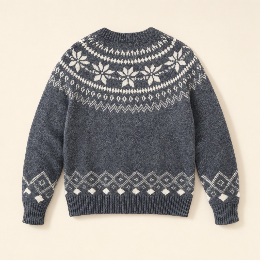 Fair Isle Family Matching Sweater - flat lay, back