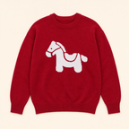 Little Horse Family Matching Sweater - flat lay, front