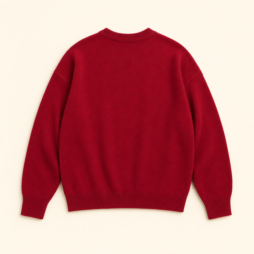 Little Horse Family Matching Sweater - flat lay, back