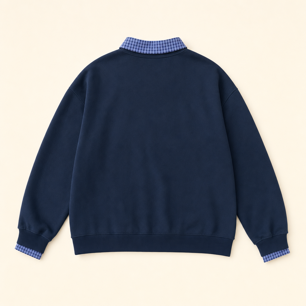 Campus Plaid Family Matching Pullover - flat lay, back