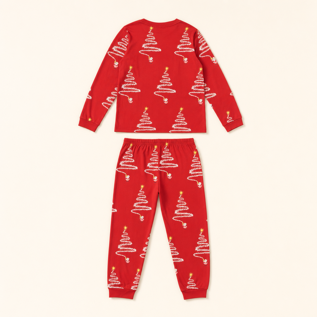 Evergreen Family Christmas Set - flat lay, back