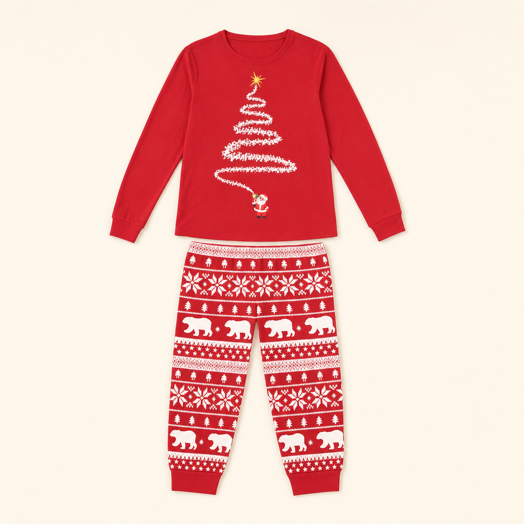 Evergreen Family Christmas Set - flat lay, front