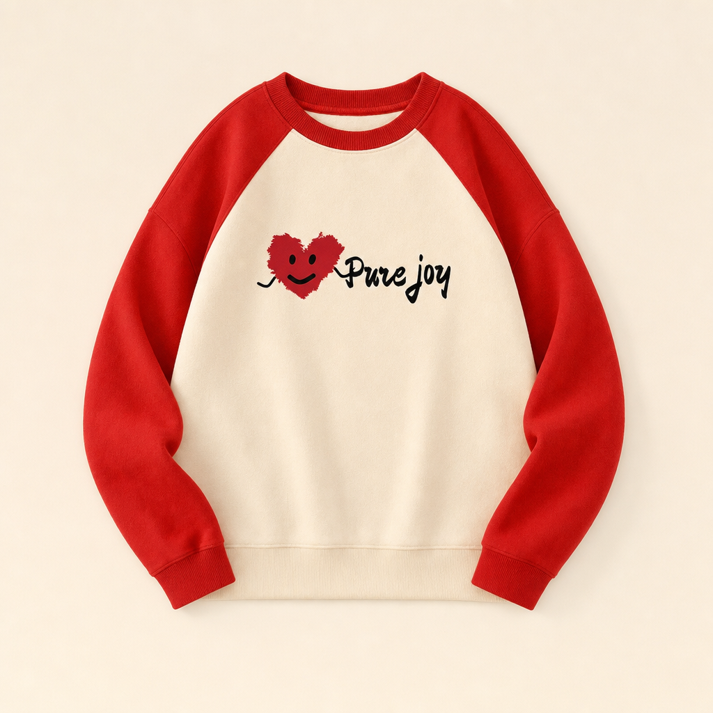 Heart & Smile Family Sweatshirt - flat lay, front