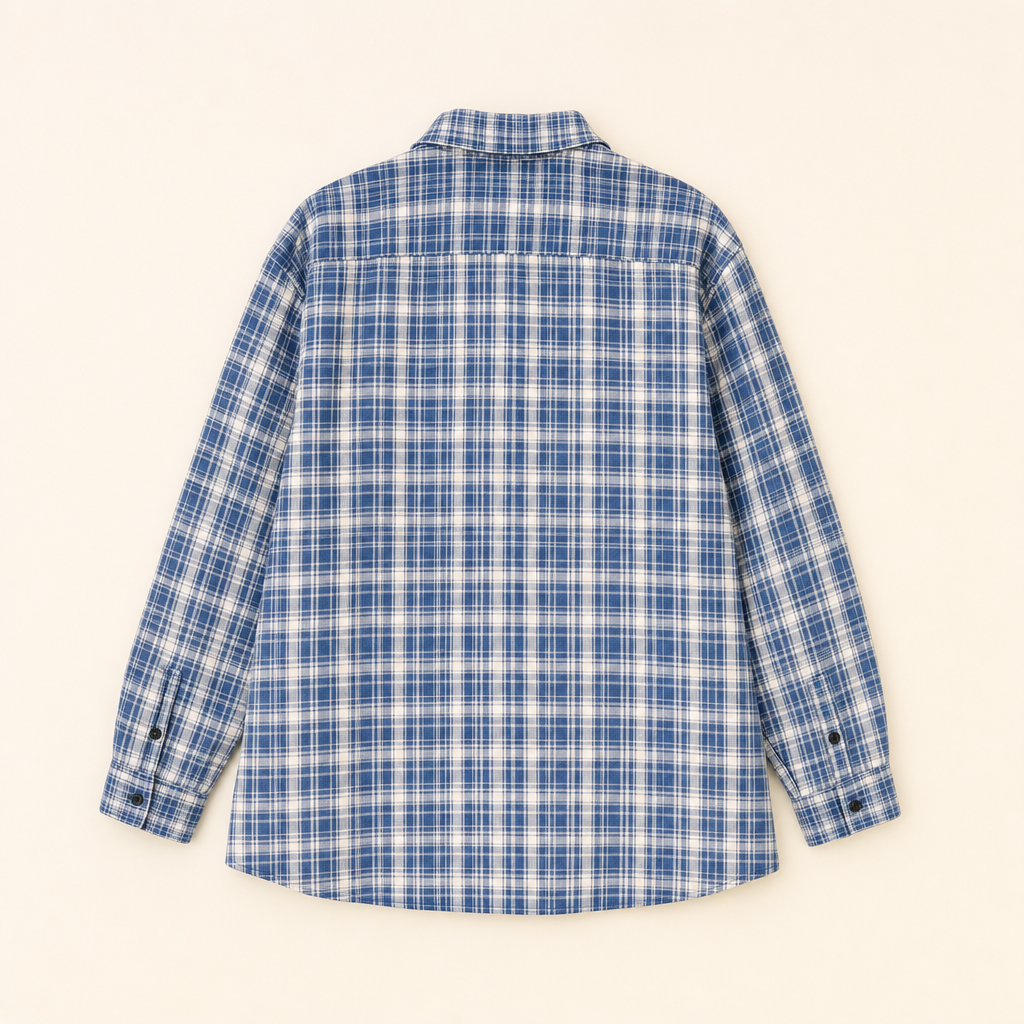Weekend Plaid Family Matching Shirt - flat lay, back