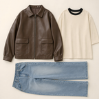 City Rider Family Matching Set - jacket, base layer and pants flat lay