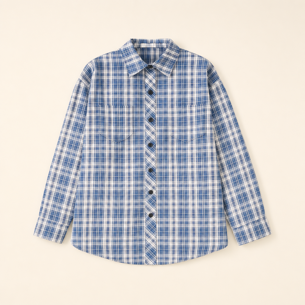 Weekend Plaid Family Matching Shirt - flat lay, front