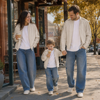 Ranger Suede Family Matching Jacket - family walking in town