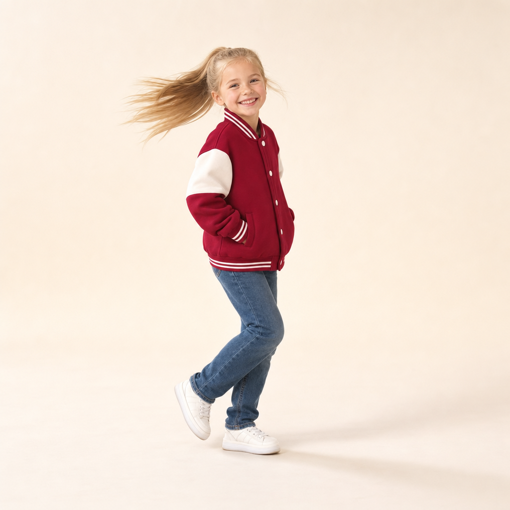 Burgundy Varsity Family Jacket - kids jacket