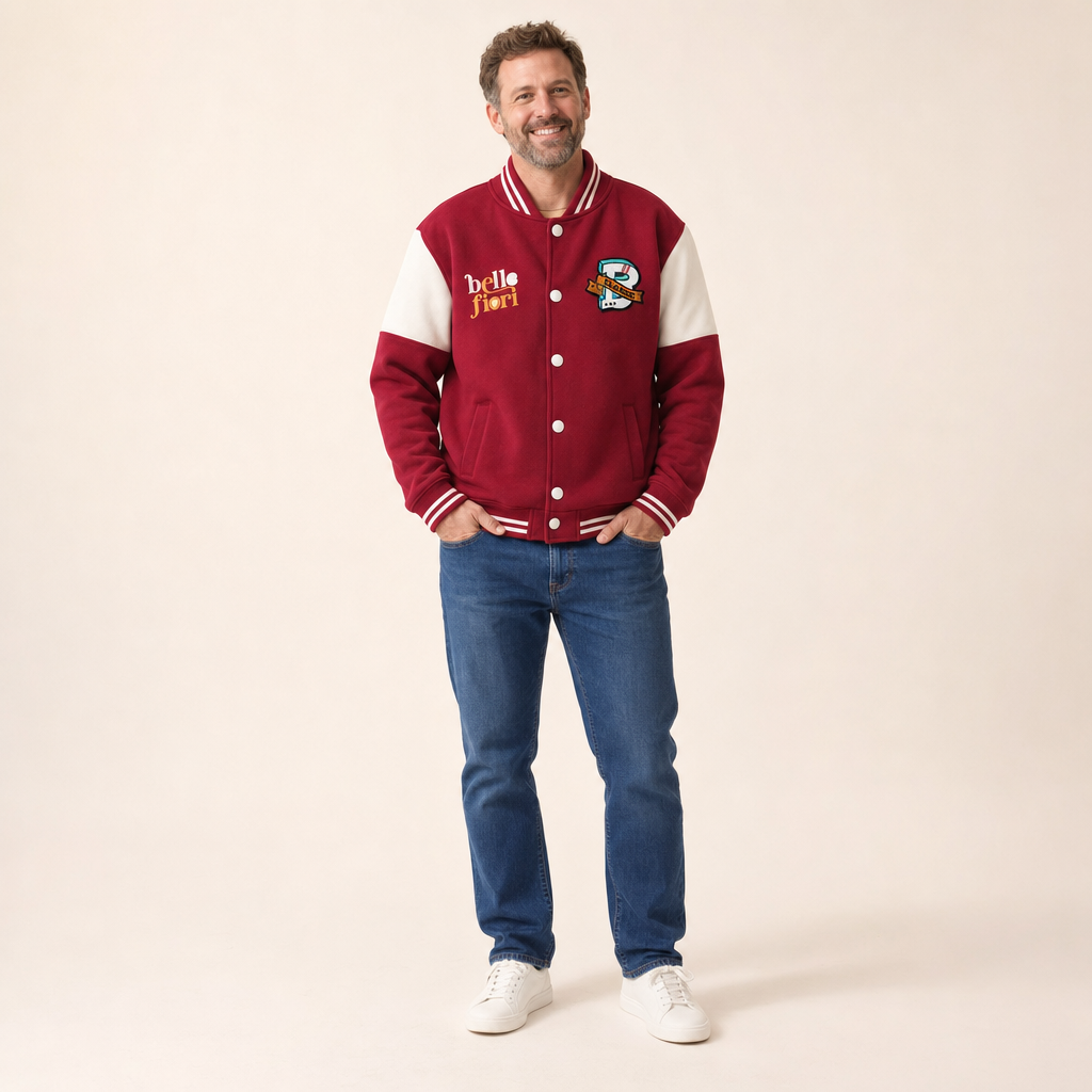 Burgundy Varsity Family Jacket - men's jacket