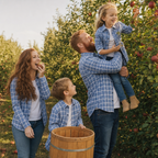 Weekend Plaid Family Matching Shirt - family apple picking