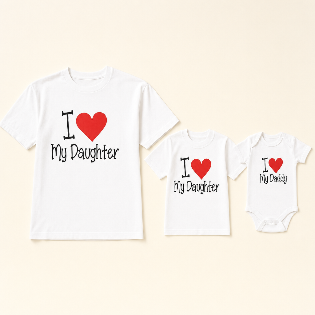 I Love My Daddy Matching Tee - tee set flat lay