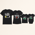 Low Battery Family Matching Tee - family set flat lay