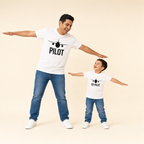 Pilot & Co-Pilot Family Tee - dad and son in matching tees