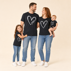 Papa & Mama Family Tee - family with baby in matching tees