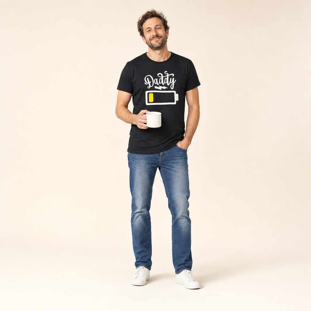 Low Battery Family Matching Tee - dad's tee