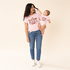 Mama & Mini Matching Tee - mom holding her baby, matching tee and romper