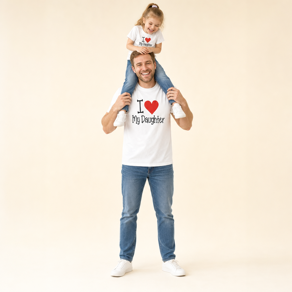 I Love My Daddy Matching Tee - dad and daughter in matching tees